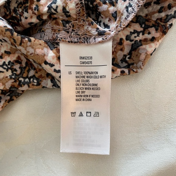 Fossil Short Sleeve Boho Print Dress with Pockets Black & Brown L - Picture 6 of 9